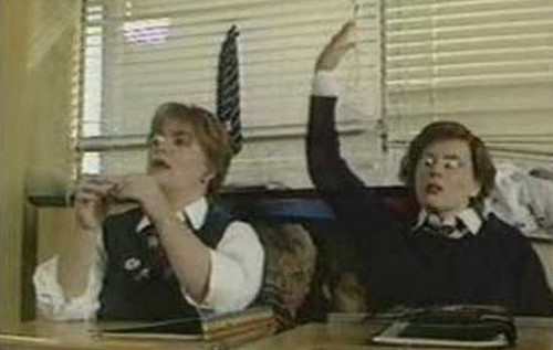 French and Saunders Portraying Schoolgirls