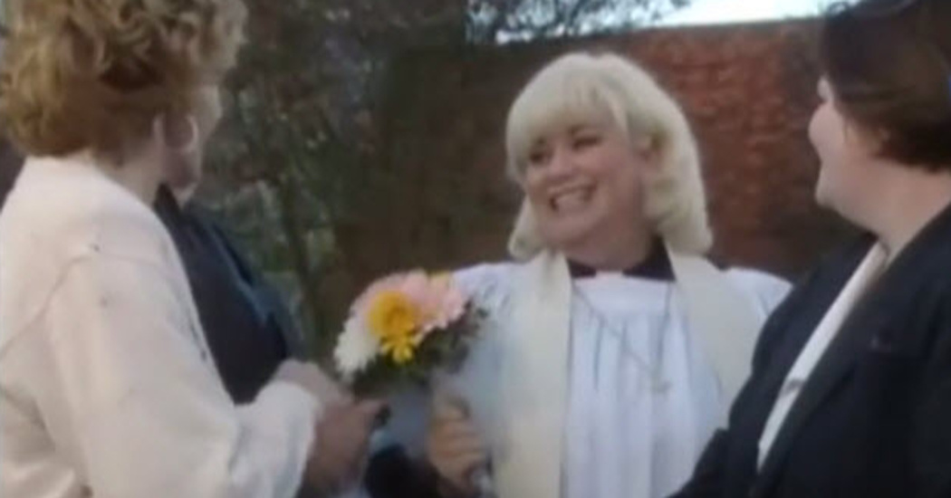 The Vicar Runs Like Crazy To Catch The Bouquet